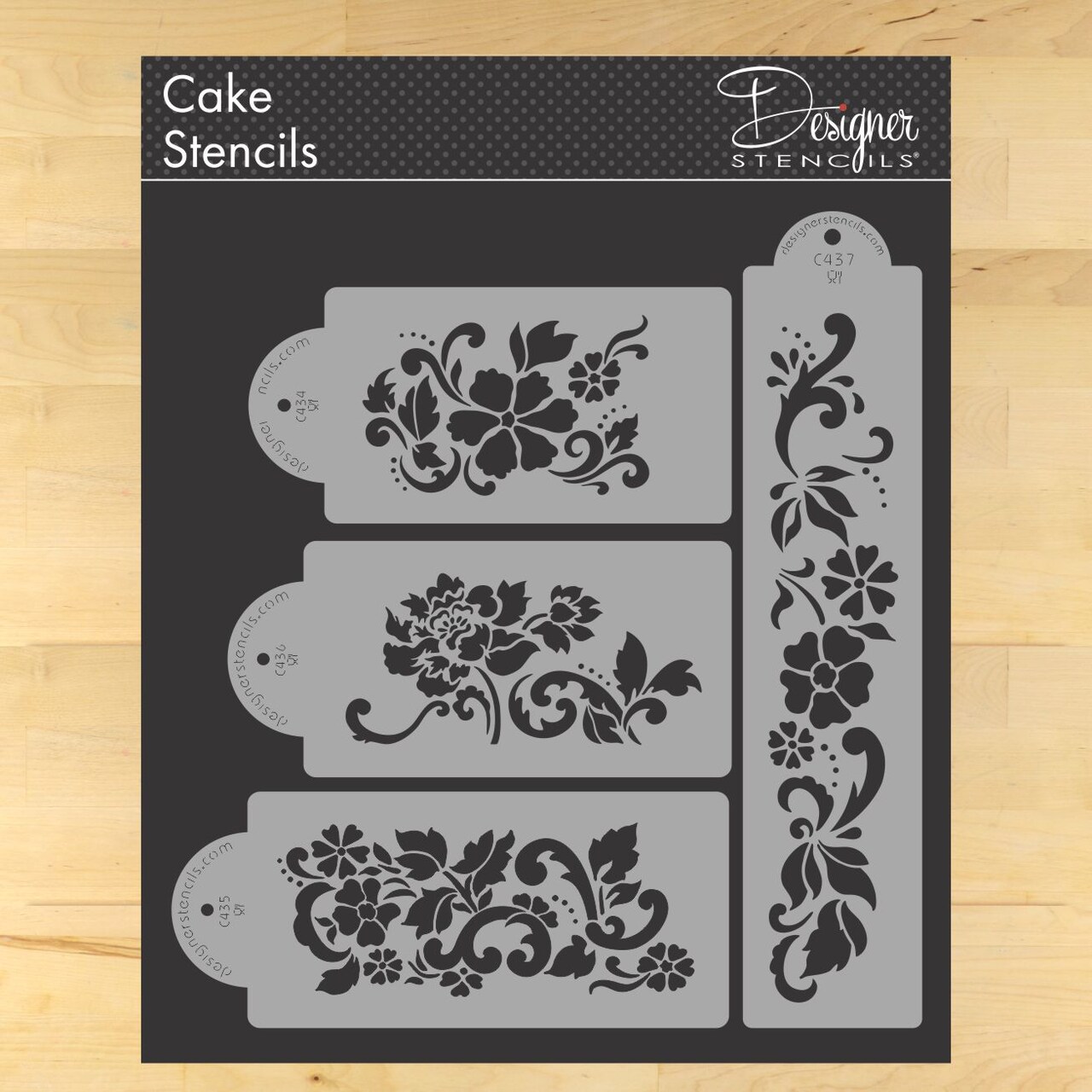 Floral Explosion Cake Stencil Set | C433 by Designer Stencils | Cake Decorating Tools |